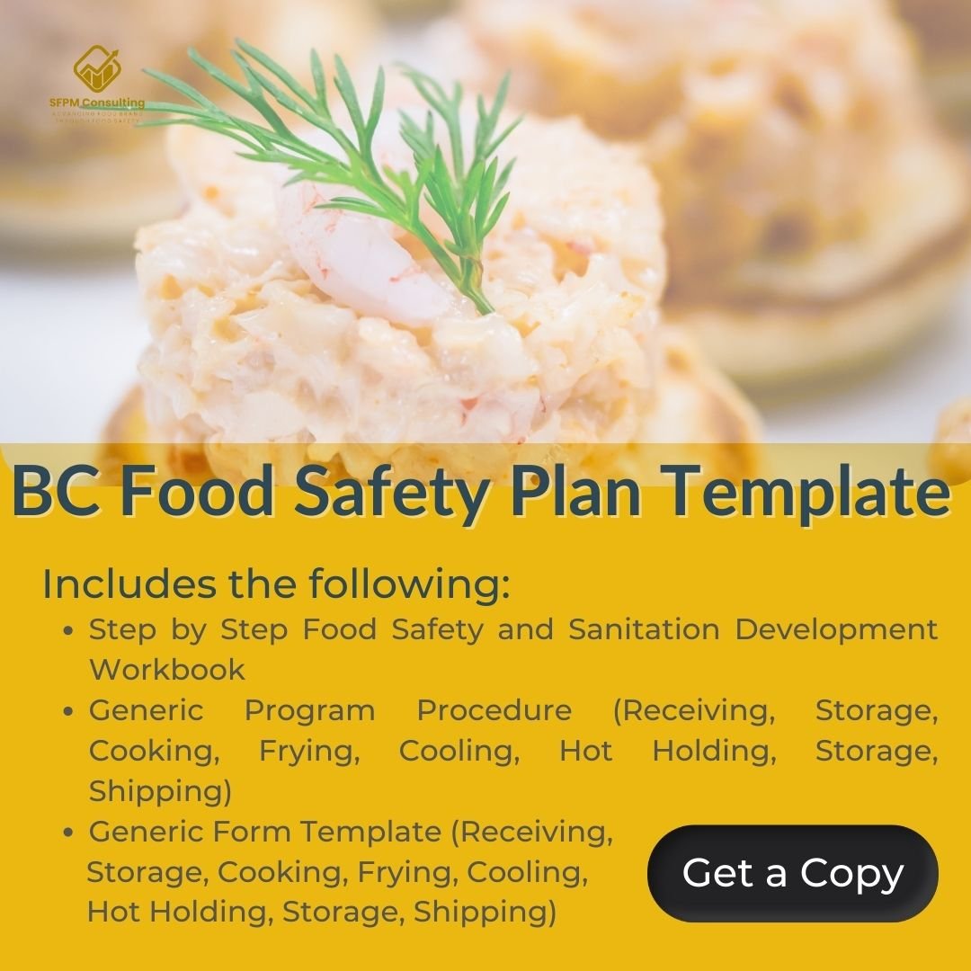 BC Food Safety Plan Template New Food Business SFPM CONSULTING