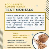 Feedback from John for SFPM's Food Safety Consultation