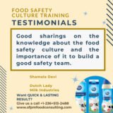 Feedback from Shamala Devi for SFPM's Food Safety Culture Training